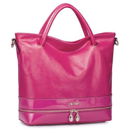 Stylish Genuine Leather Handbag / Single-shoulder Bag (Magenta)