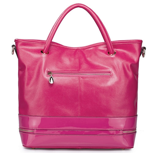 Stylish Genuine Leather Handbag / Single-shoulder Bag (Magenta)