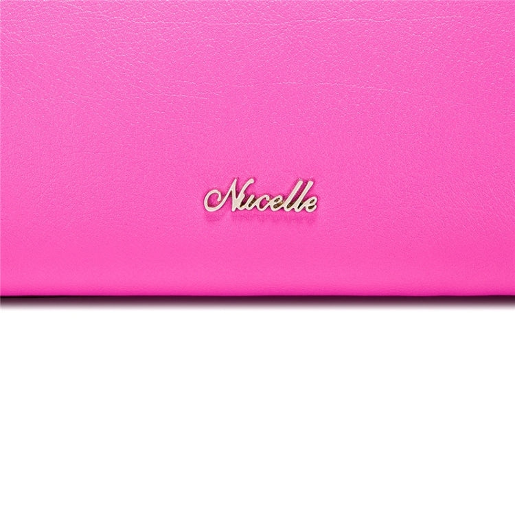 NUCELLE Fashionable Bright Color Split Leather Little Cat Handbag(Magenta)