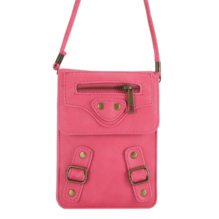 6.3 Inch Universal Fashionable Cowhide Texture Vertical Three Layer Multi-function Leather Shoulder Bag for iPhone X & iPhone 6 Plus
