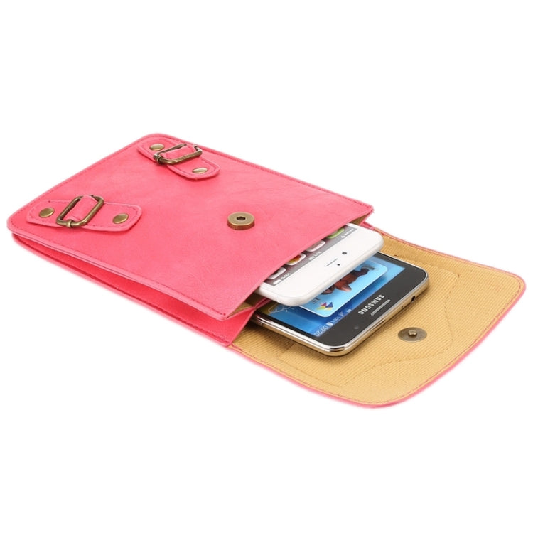 6.3 Inch Universal Fashionable Cowhide Texture Vertical Three Layer Multi-function Leather Shoulder Bag for iPhone X & iPhone 6 Plus