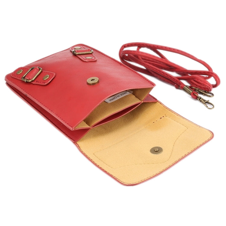 6.3 Inch Universal Fashionable Cowhide Texture Vertical Three Layer Multi-function Leather Shoulder Bag for iPhone X & iPhone 6 Plus