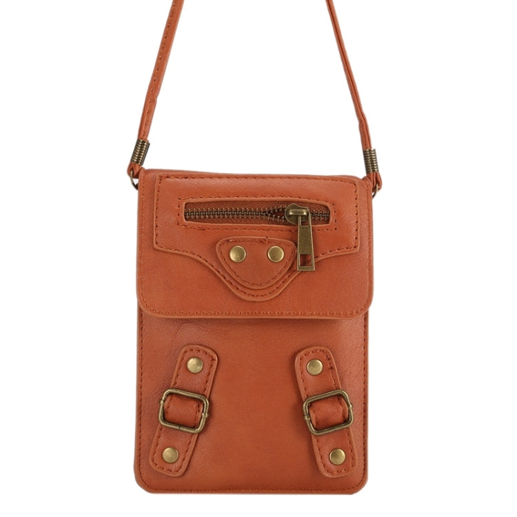 6.3 Inch Universal Fashionable Cowhide Texture Vertical Three Layer Multi-function Leather Shoulder Bag for iPhone X & iPhone 6 Plus