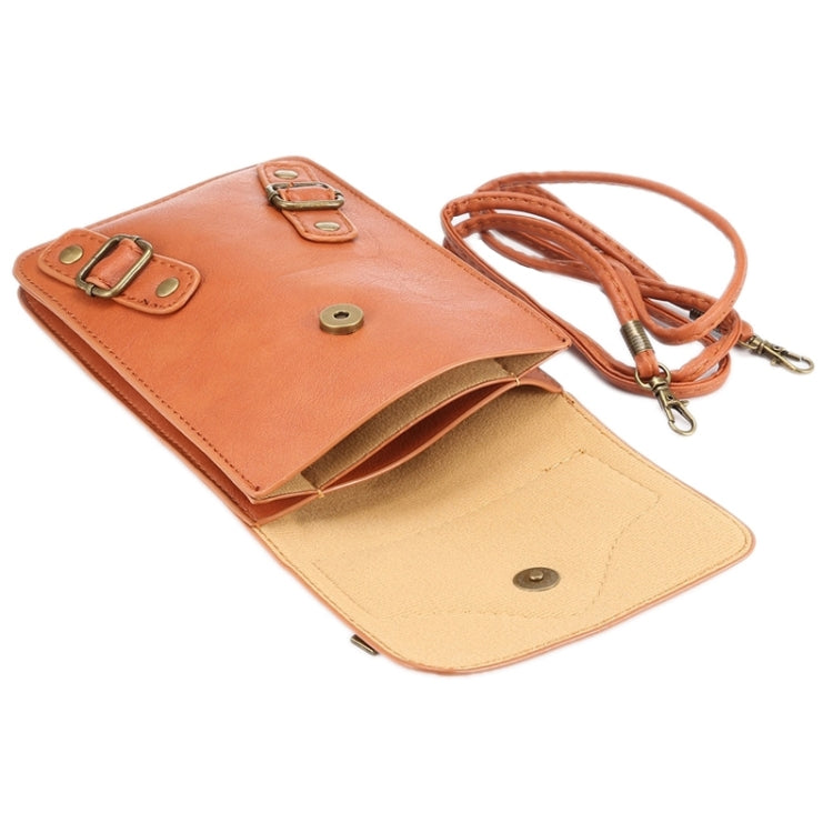 6.3 Inch Universal Fashionable Cowhide Texture Vertical Three Layer Multi-function Leather Shoulder Bag for iPhone X & iPhone 6 Plus