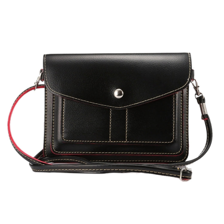 6.3 Inch Universal Fashionable Vertical Four Layers Multi-function Leather Shoulder Bag with Card Slots for iPhone X & iPhone 6 Plus & 6S Plus, Galaxy S7 Edge & Note 5 / N920 & S6 Edge Plus / G928 & A8 / A800 & Note IV / N910, Strap Length: 180cm