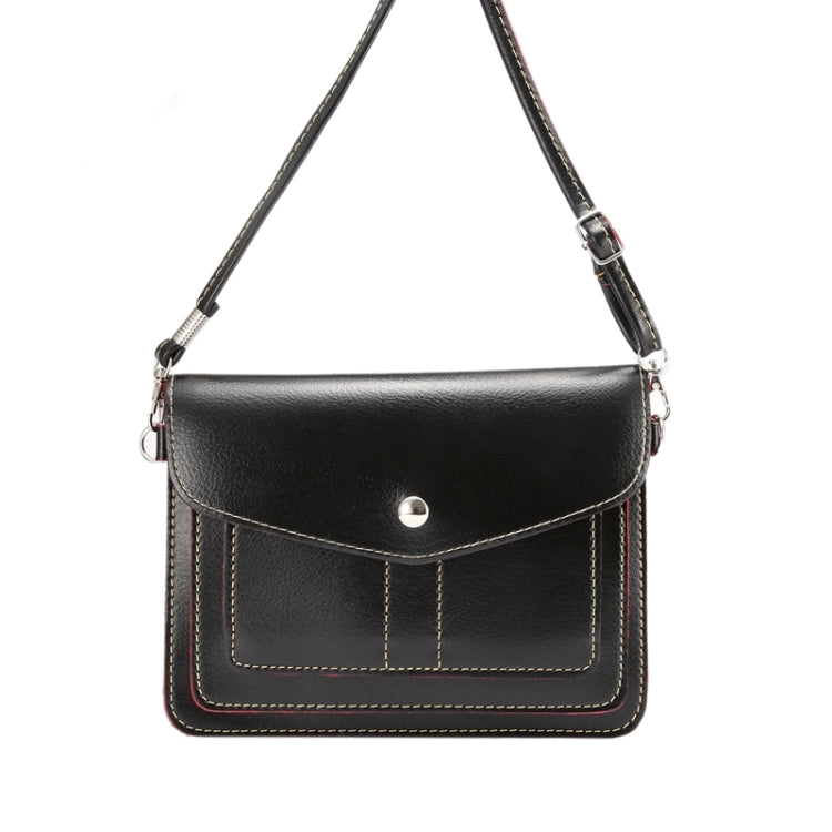 6.3 Inch Universal Fashionable Vertical Four Layers Multi-function Leather Shoulder Bag with Card Slots for iPhone X & iPhone 6 Plus & 6S Plus, Galaxy S7 Edge & Note 5 / N920 & S6 Edge Plus / G928 & A8 / A800 & Note IV / N910, Strap Length: 180cm