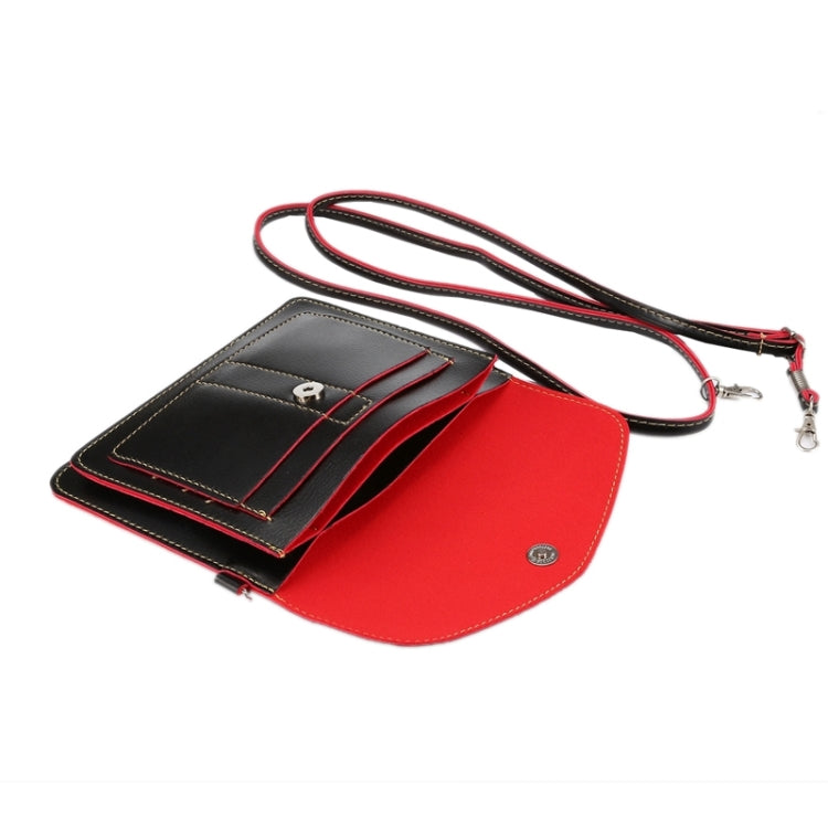 6.3 Inch Universal Fashionable Vertical Four Layers Multi-function Leather Shoulder Bag with Card Slots for iPhone X & iPhone 6 Plus & 6S Plus, Galaxy S7 Edge & Note 5 / N920 & S6 Edge Plus / G928 & A8 / A800 & Note IV / N910, Strap Length: 180cm