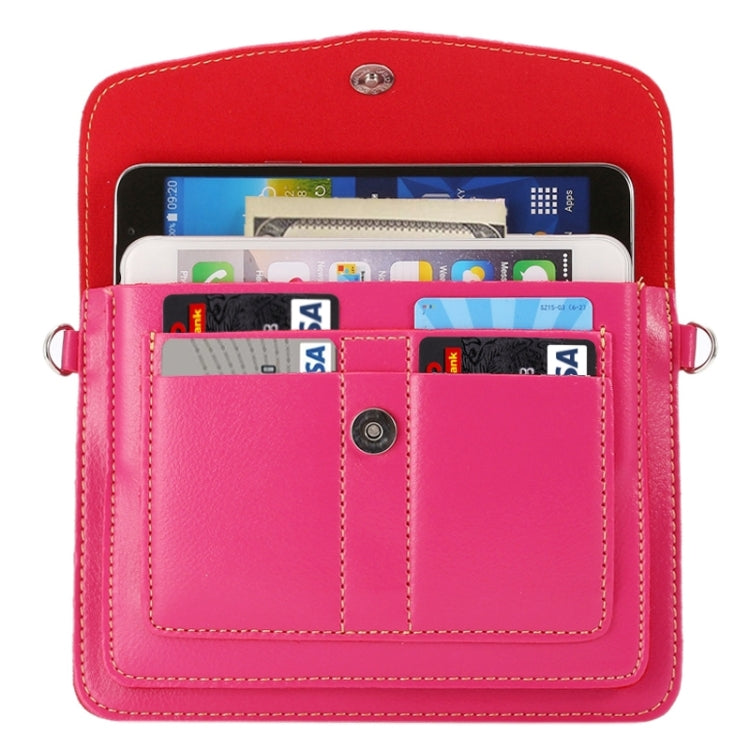 6.3 Inch Universal Fashionable Vertical Four Layers Multi-function Leather Shoulder Bag with Card Slots for iPhone X & iPhone 6 Plus & 6S Plus, Galaxy S7 Edge & Note 5 / N920 & S6 Edge Plus / G928 & A8 / A800 & Note IV / N910, Strap Length: 180cm