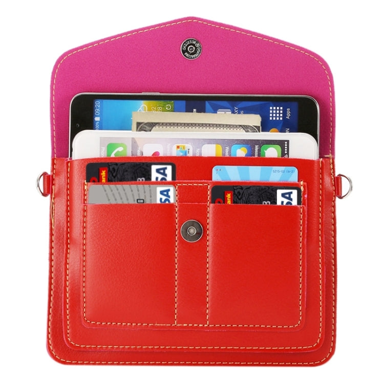 6.3 Inch Universal Fashionable Vertical Four Layers Multi-function Leather Shoulder Bag with Card Slots for iPhone X & iPhone 6 Plus & 6S Plus, Galaxy S7 Edge & Note 5 / N920 & S6 Edge Plus / G928 & A8 / A800 & Note IV / N910, Strap Length: 180cm
