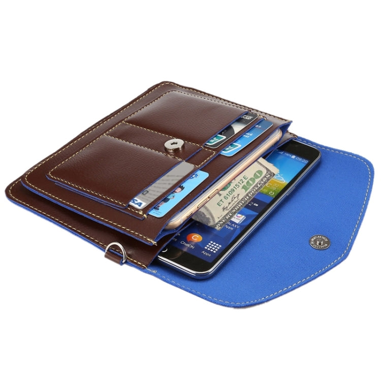 6.3 Inch Universal Fashionable Vertical Four Layers Multi-function Leather Shoulder Bag with Card Slots for iPhone X & iPhone 6 Plus & 6S Plus, Galaxy S7 Edge & Note 5 / N920 & S6 Edge Plus / G928 & A8 / A800 & Note IV / N910, Strap Length: 180cm