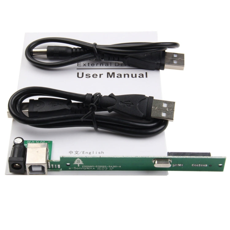 USB 2.0 Universal Notebook External 12.7mm CD/DVD SATA Port Optical Drive Box Kit(Black)