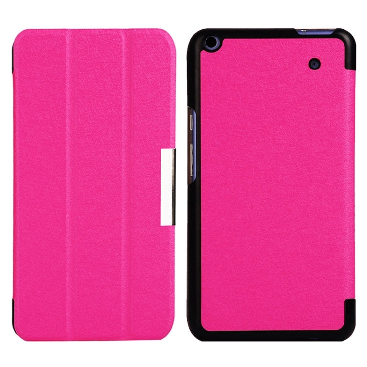 Silk Texture Leather Case with 3-folding Holder for Acer Iconia Talk S / A1-724