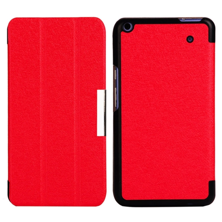 Silk Texture Leather Case with 3-folding Holder for Acer Iconia Talk S / A1-724