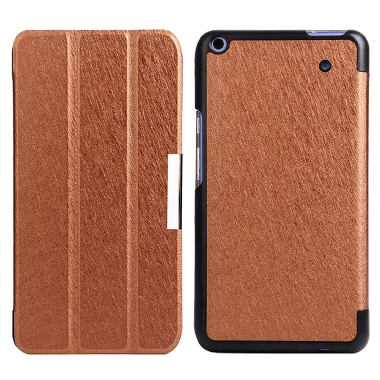 Silk Texture Leather Case with 3-folding Holder for Acer Iconia Talk S / A1-724