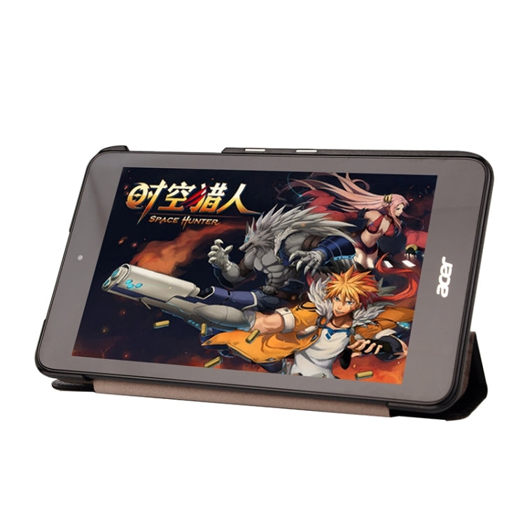 Silk Texture Leather Case with 3-folding Holder for Acer Iconia One 7 / B1-750