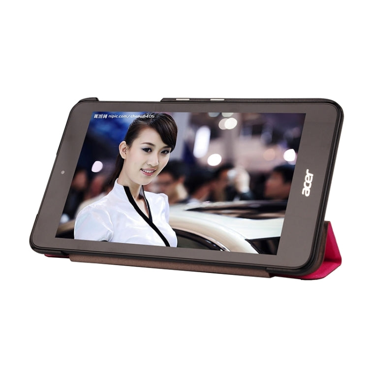 Silk Texture Leather Case with 3-folding Holder for Acer Iconia One 7 / B1-750