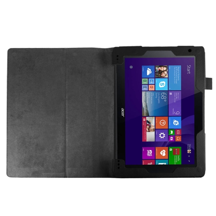 Litchi Texture 2-fold Horizontal Flip Leather Case with Holder for Acer Switch 10E AW3-013