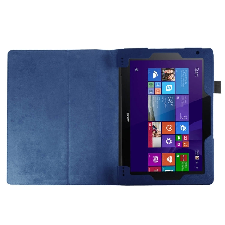 Litchi Texture 2-fold Horizontal Flip Leather Case with Holder for Acer Switch 10E AW3-013
