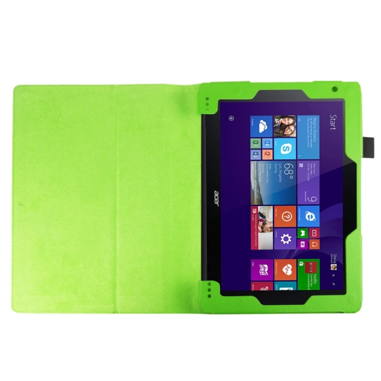 Litchi Texture 2-fold Horizontal Flip Leather Case with Holder for Acer Switch 10E AW3-013