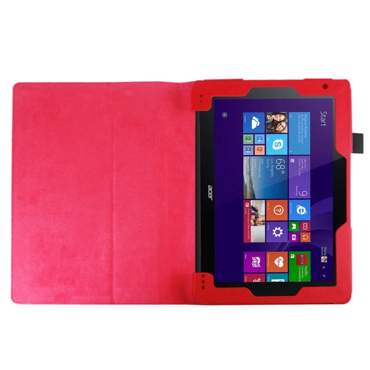 Litchi Texture 2-fold Horizontal Flip Leather Case with Holder for Acer Switch 10E AW3-013