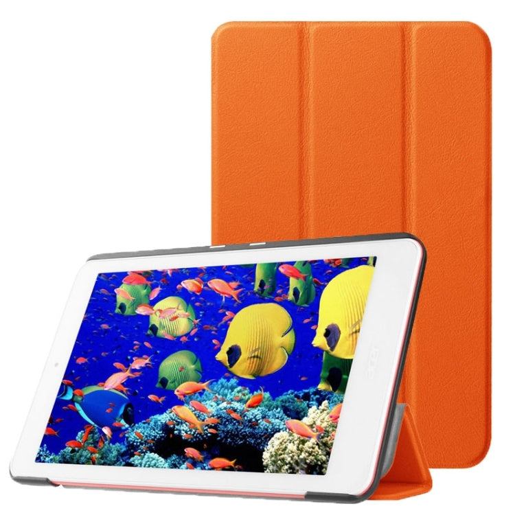 Custer Texture Horizontal Flip Leather Case with 3-folding Holder for Acer Iconia One 8 B1-820