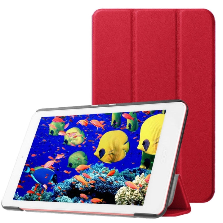 Custer Texture Horizontal Flip Leather Case with 3-folding Holder for Acer Iconia One 8 B1-820