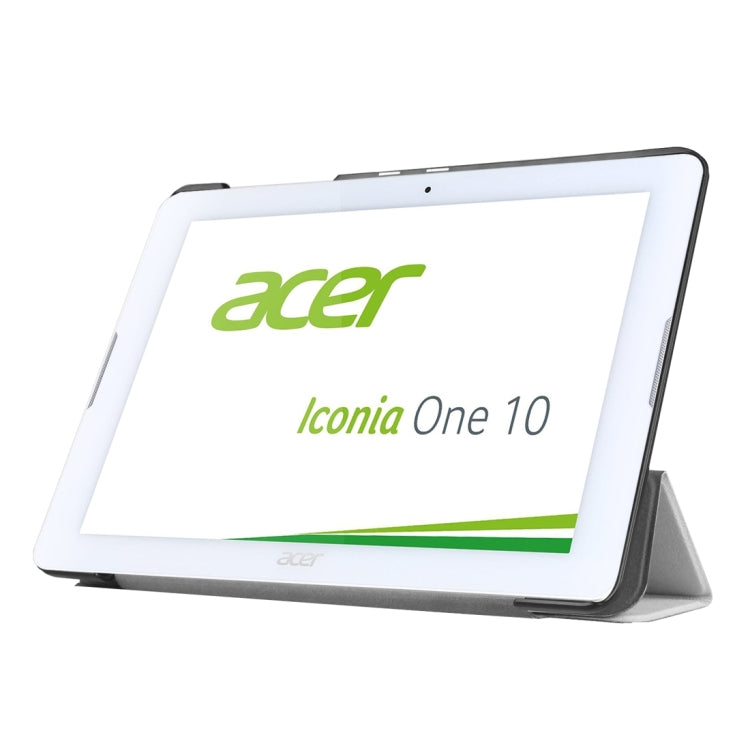 Custer Texture Horizontal Flip Solid Color Leather Case with Three-folding Holder for Acer Iconia One 10 B3-A20