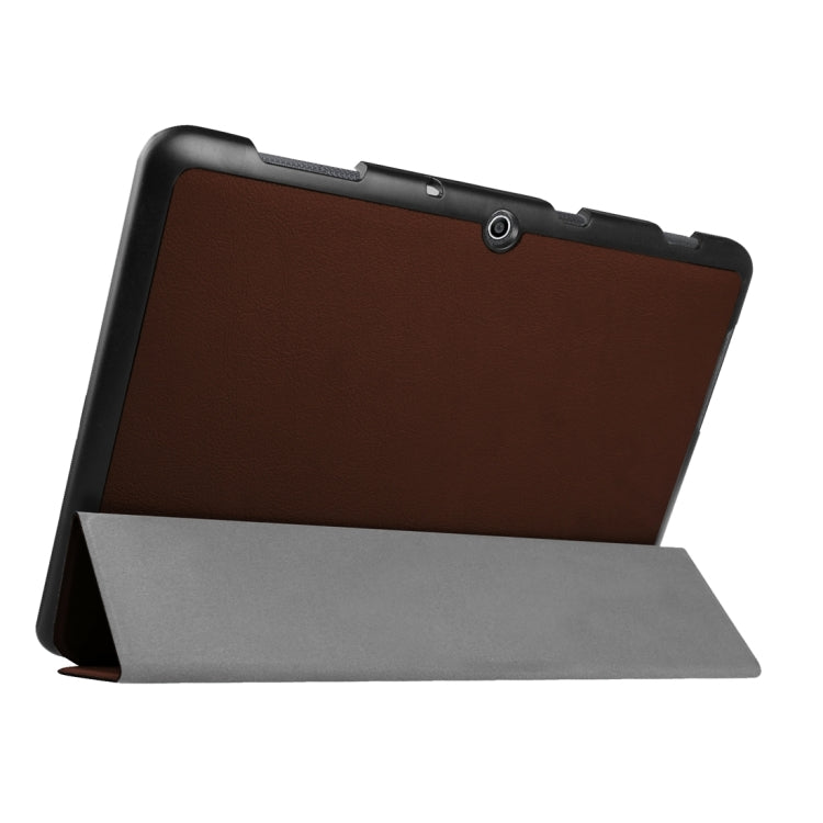 Custer Texture Horizontal Flip Solid Color Leather Case with Three-folding Holder for Acer Iconia One 10 B3-A10