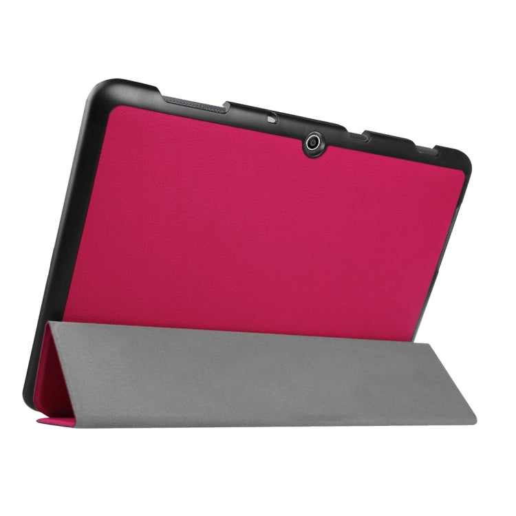 Custer Texture Horizontal Flip Solid Color Leather Case with Three-folding Holder for Acer Iconia One 10 B3-A10