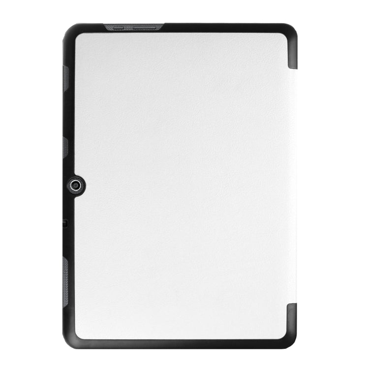 Custer Texture Horizontal Flip Solid Color Leather Case with Three-folding Holder for Acer Iconia One 10 B3-A10