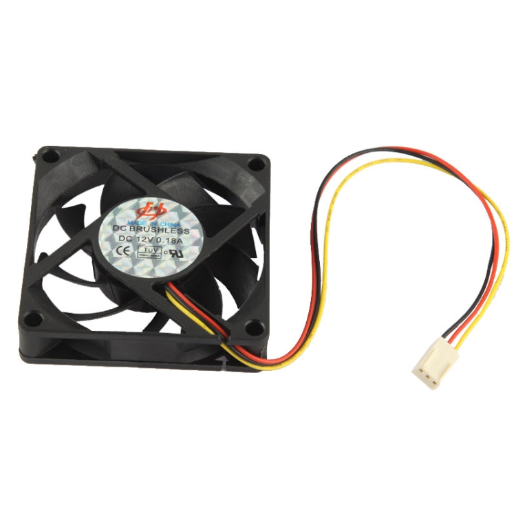 High Speed 7cm 3-pin Cooling Fan(Black)