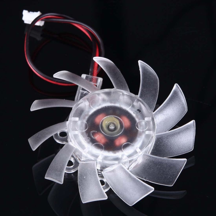 60mm 2-pin VGA Card Cooling Fan, Screw Distance: 10mm x 12mm x 33mm x 23mm(Transparent)
