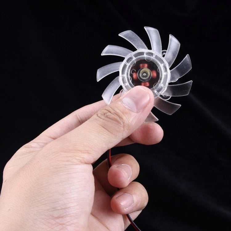 60mm 2-pin VGA Card Cooling Fan, Screw Distance: 10mm x 12mm x 33mm x 23mm(Transparent)