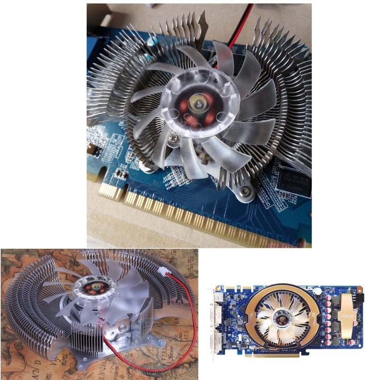 60mm 2-pin VGA Card Cooling Fan, Screw Distance: 10mm x 12mm x 33mm x 23mm(Transparent)