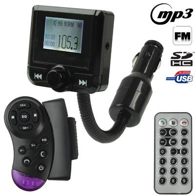 The Newest 1.5 inch Hands Free Car Kit Bluetooth FM Modulator & Car MP3 for Car Steering Wheel, Support SD / USB Flash Disk