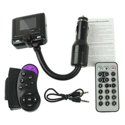 The Newest 1.5 inch Hands Free Car Kit Bluetooth FM Modulator & Car MP3 for Car Steering Wheel, Support SD / USB Flash Disk
