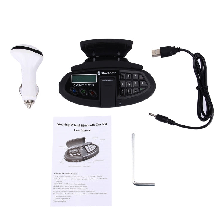 550 Steering Wheel Hand Free Bluetooth, Support FM Transmitter & TF Card(Black)