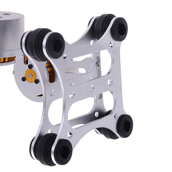 HJ 2-Axis Aluminum Brushless Gimbal PTZ with BGC 3.1 Brushless Gimbal Controller Plate for GOPRO FPV(Silver)