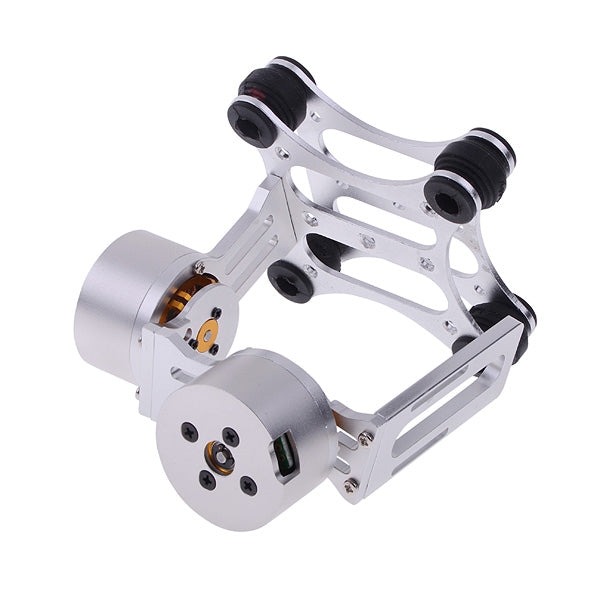 HJ 2-Axis Aluminum Brushless Gimbal PTZ with BGC 3.1 Brushless Gimbal Controller Plate for GOPRO FPV(Silver)