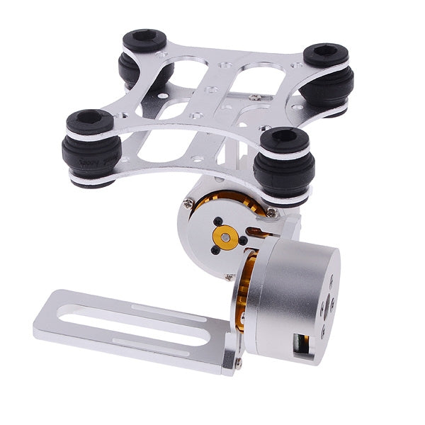 HJ 2-Axis Aluminum Brushless Gimbal PTZ with BGC 3.1 Brushless Gimbal Controller Plate for GOPRO FPV(Silver)