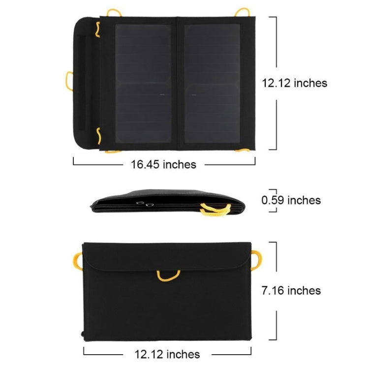 Foldable and Portable 13W Solar Panel Charger with Standard USB Data Cable and Four Key Rings for Mobile Phones & Digital Camera & MP3 & MP4 & iPad and other 5V USB Interface Power Banks(Black)