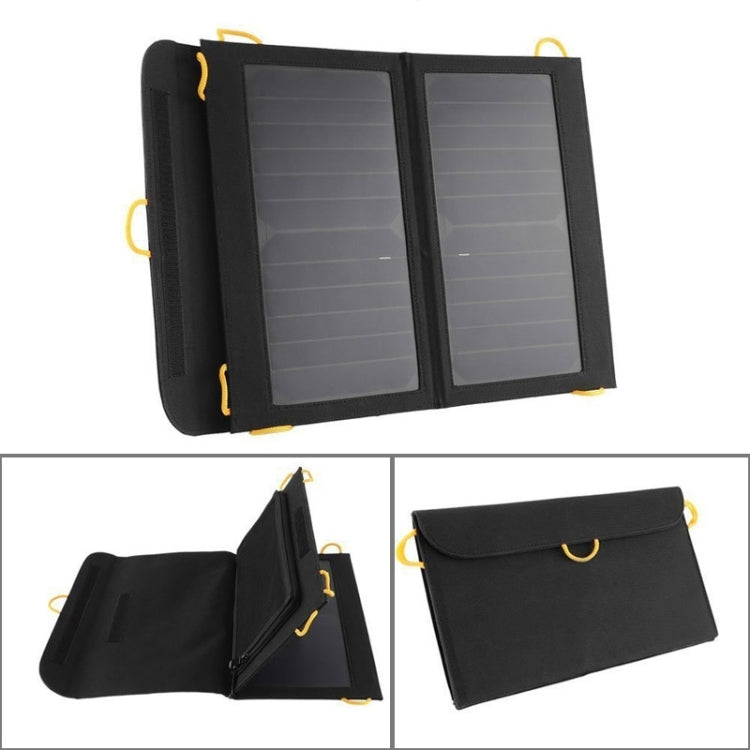 Foldable and Portable 13W Solar Panel Charger with Standard USB Data Cable and Four Key Rings for Mobile Phones & Digital Camera & MP3 & MP4 & iPad and other 5V USB Interface Power Banks(Black)
