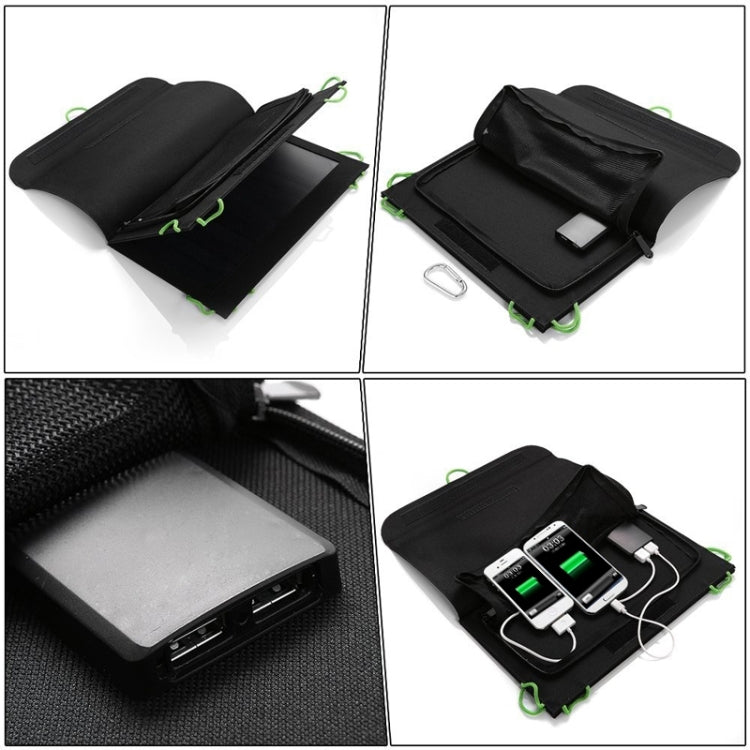 Foldable and Portable 13W Solar Panel Charger with Standard USB Data Cable and Four Key Rings for Mobile Phones & Digital Camera & MP3 & MP4 & iPad and other 5V USB Interface Power Banks(Black)
