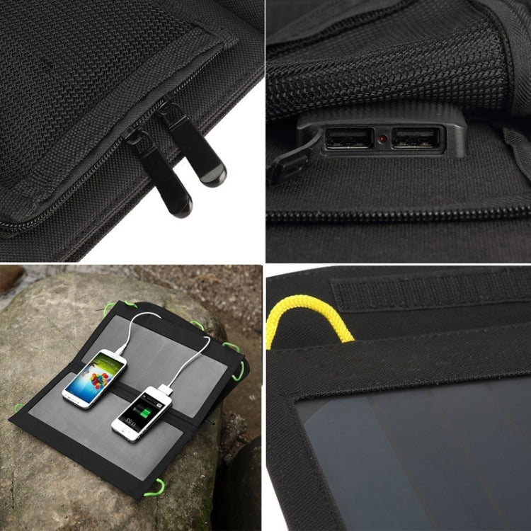 Foldable and Portable 13W Solar Panel Charger with Standard USB Data Cable and Four Key Rings for Mobile Phones & Digital Camera & MP3 & MP4 & iPad and other 5V USB Interface Power Banks(Black)