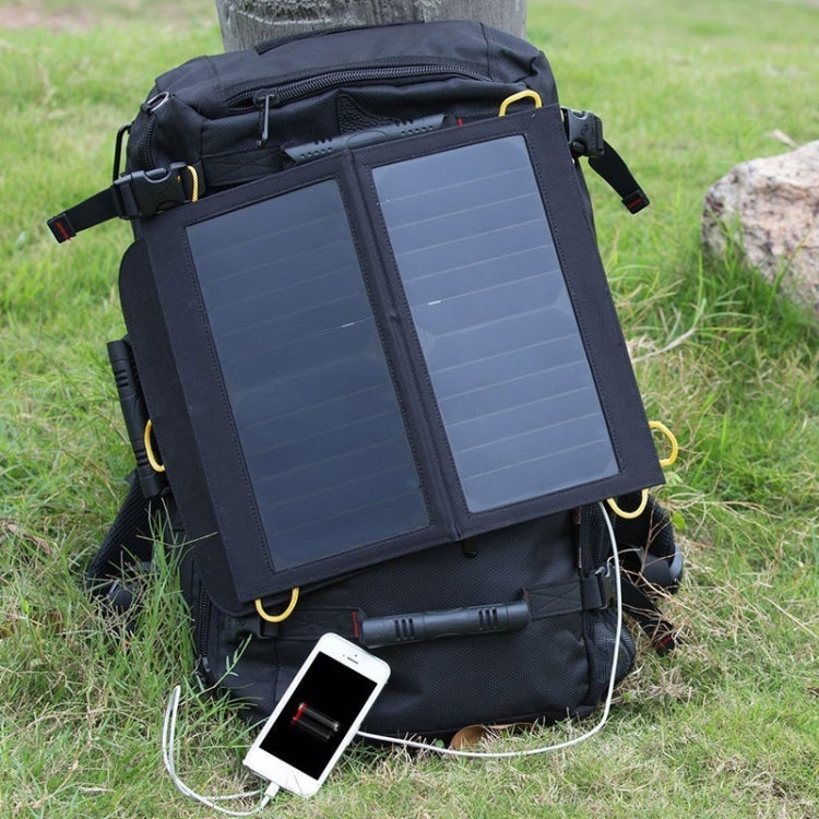 Foldable and Portable 13W Solar Panel Charger with Standard USB Data Cable and Four Key Rings for Mobile Phones & Digital Camera & MP3 & MP4 & iPad and other 5V USB Interface Power Banks(Black)