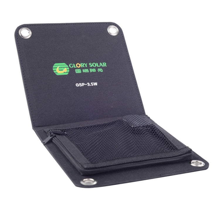 Foldable and Portable 3.5W Solar Panel Charger with Standard USB Data Cable and Four Key Rings for Mobile Phones & Digital Camera & MP3 & MP4 & iPad and other 5V USB Interface Power Banks
