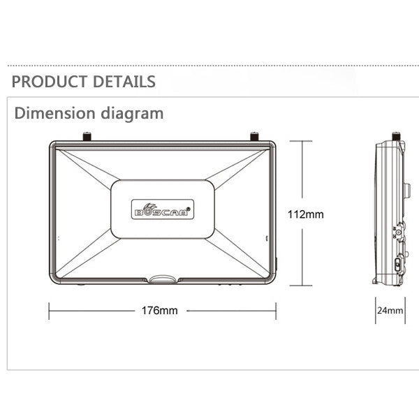 Boscam RD2 7 inch TFT LCD FPV Monitor Wireless 32CH 5.8GHz Dual Diversity Receiver