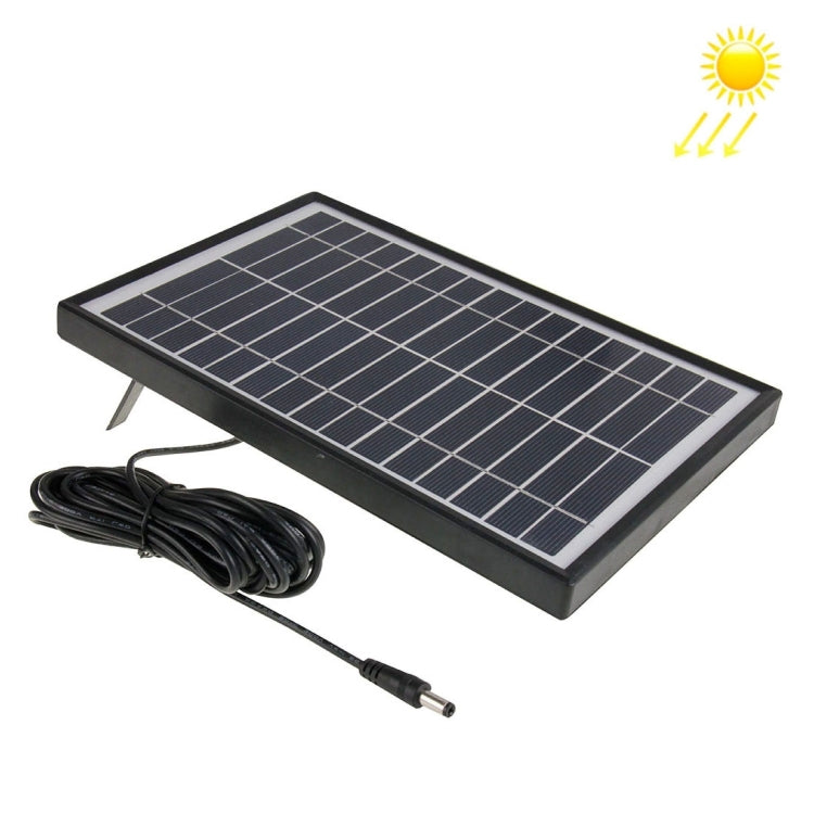 15V 5.5W Portable Solar Panel with Holder Frame, 5.5 x 2.1mm Port(Black)