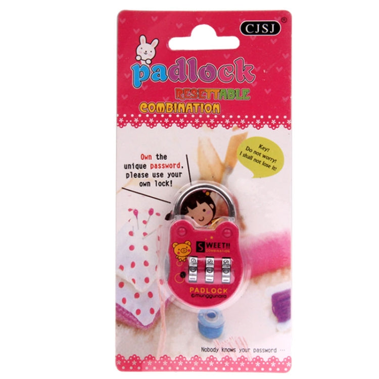 Mini Luggage Security Lock Portable 3 Digits Combination Lock / Backpack Padlock(Random Color)