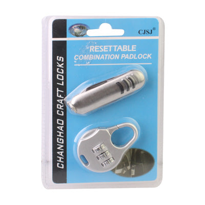 3 Digits Portable Mini Combination Lock / Tool Knife(Silver)
